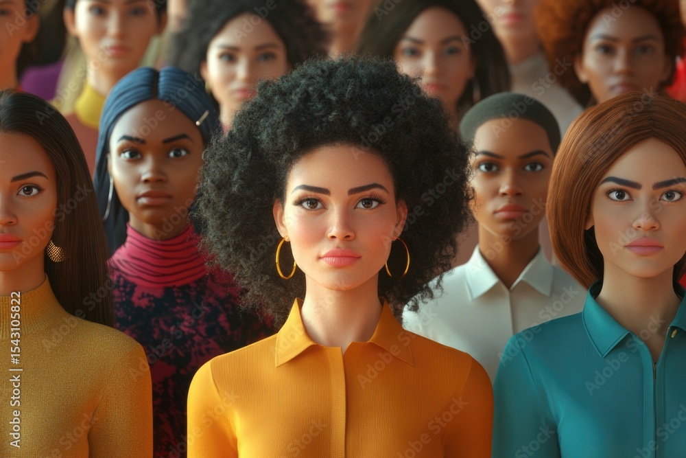 Obraz premium International Women’s Day Empowering Women Everywhere. Diverse Women Standing Together for Equality.