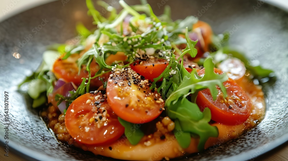Piadine with tomato grain and rocket salad Piadine with tomato grain and rocket salad