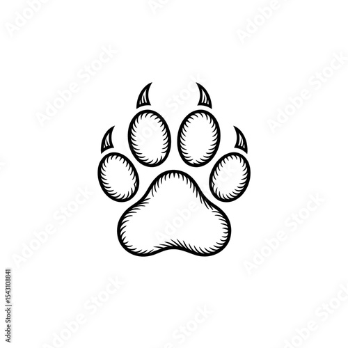 Creative representation of a paw print in a minimalist style suitable for animal lovers and pet enthusiasts