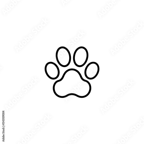 Creative representation of a paw print in a minimalist style suitable for animal lovers and pet enthusiasts