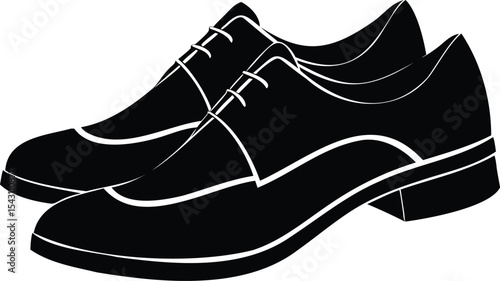 Elegant pair of men's dress shoes, in stylish black and white design