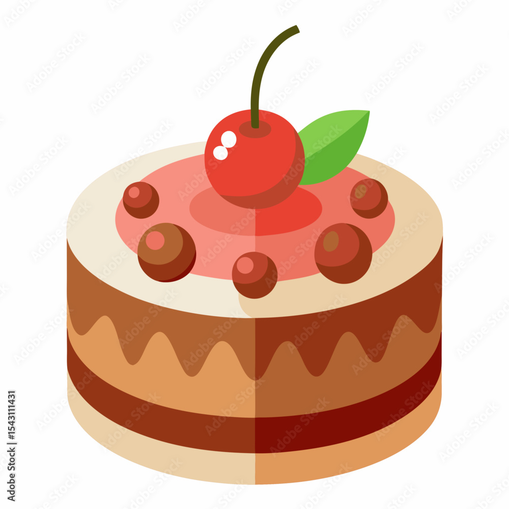 Cherry Cake Vector Art | Generative AI Linocut Silhouette Design Cherry Cake Vector Art | Generative AI Linocut Silhouette Design