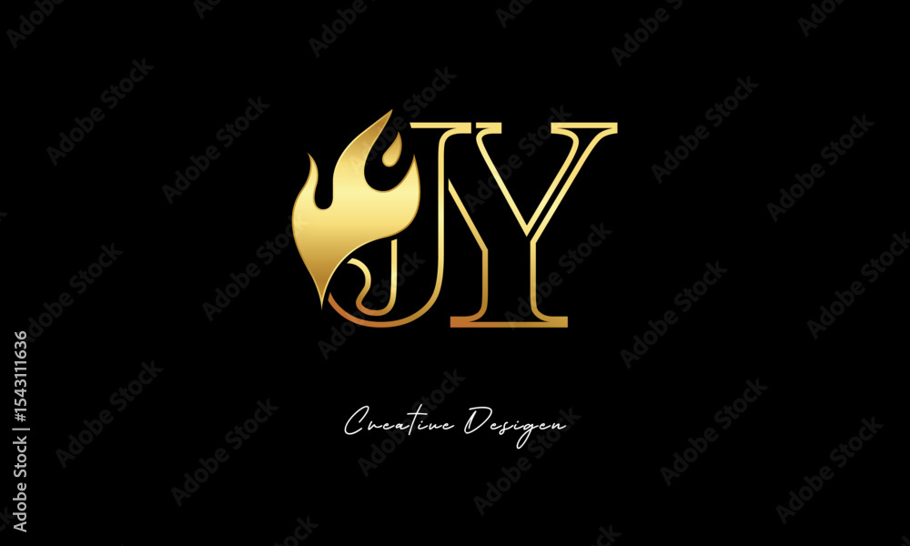 JY Flame Logo – Elegant Gold Monogram Letter mark with Fire Symbol for Luxury Branding, Energy Identity & Creative Logo Design JY Flame Logo – Elegant Gold Monogram Letter mark with Fire Symbol for Luxury Branding, Energy Identity & Creative Logo Design