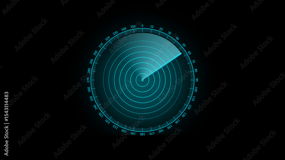 Futuristic Blue Radar Screen Displaying Circular Waves Against a Black Background glowing blue radar screen Futuristic Blue Radar Screen Displaying Circular Waves Against a Black Background glowing blue radar screen