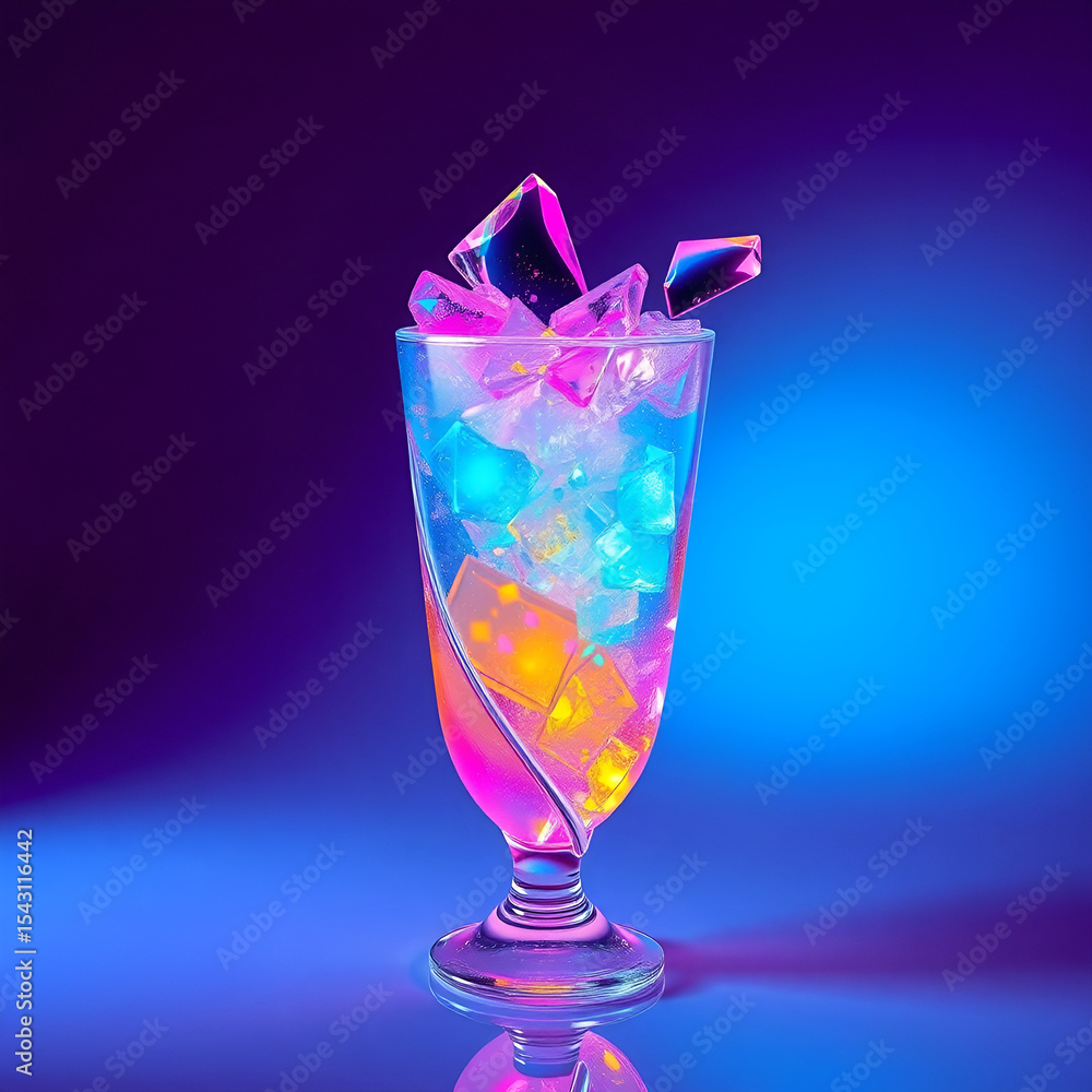 Ice-cold cocktails with lemon and lime slices in a glass Ice-cold cocktails with lemon and lime slices in a glass