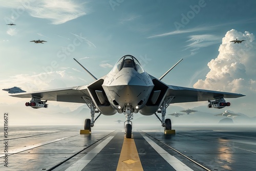 Ultra Modern Military Aircraft with Super New Technologies in Futuristic Science Fiction