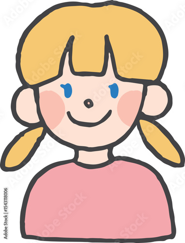 女の子の手描きイラスト