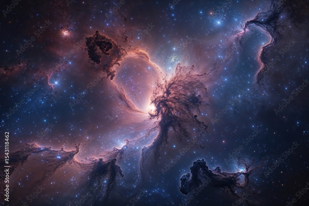 Fototapeta premium Galactic Canvas Showcasing Nebula Dimensions and Cosmic Beauty