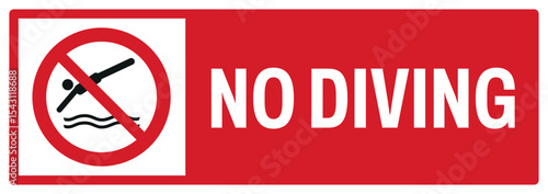 Free Download prohibition safety signs v2 uppercase text_no diving landscape size 1/2 a4,a3,a2,a1	 - GFXLoad