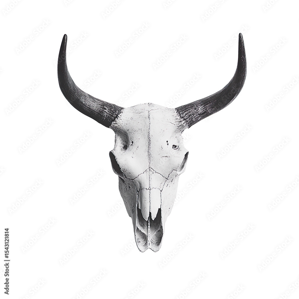 Fototapeta premium bull skull isolated on transparent background