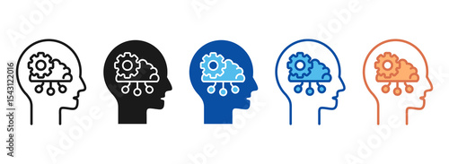 Transhumanism Icon Set Multiple Style Collection