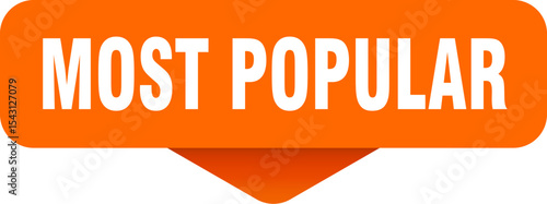 most popular sticker. most popular sign on transparent background