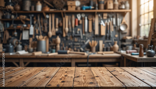 Old rusty tools on a wooden table with industrial and rustic textures