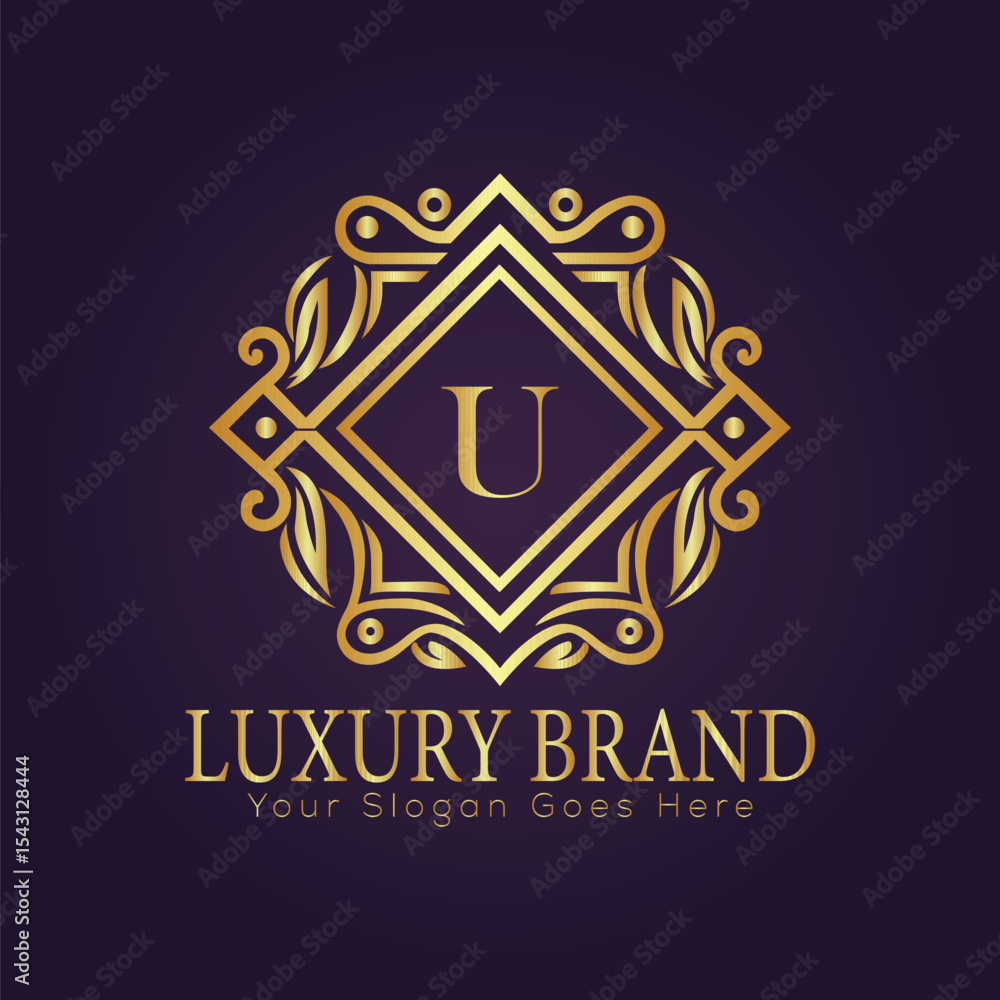 Fototapeta premium Letter luxury gold logo concept