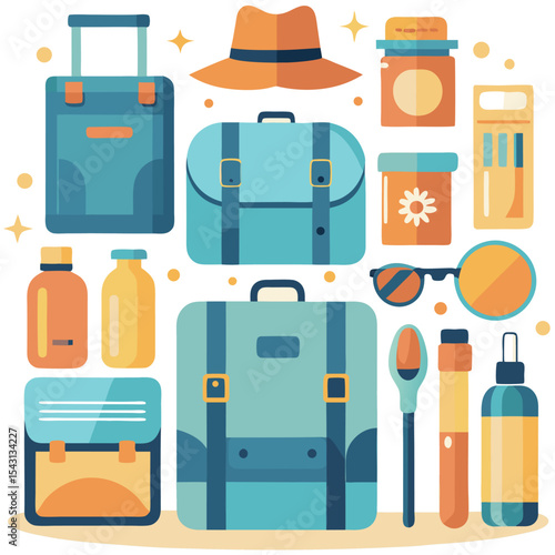 vector illustration of a set of household appliances