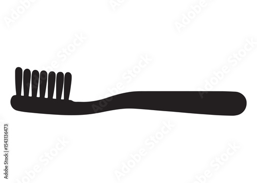 Toothbrush logo silhouette vector, Toothbrush logo icon, toothbrush silhouette vector illustration, simple black toothbrush silhouette logo vector on a white background.