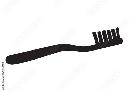 Toothbrush logo silhouette vector, Toothbrush logo icon, toothbrush silhouette vector illustration, simple black toothbrush silhouette logo vector on a white background.