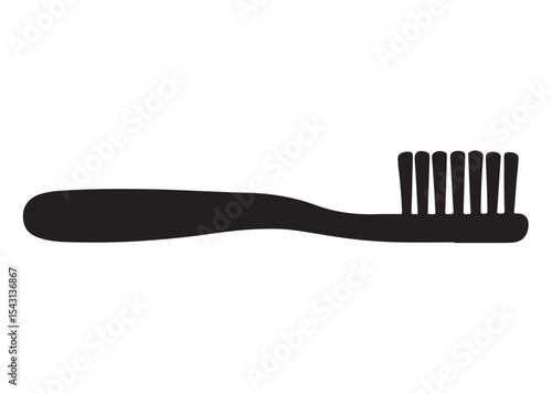 Toothbrush logo silhouette vector, Toothbrush logo icon, toothbrush silhouette vector illustration, simple black toothbrush silhouette logo vector on a white background.