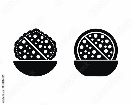 Paratha icon vector silhouette illustration isolated on white background