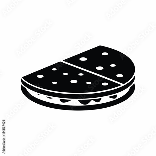 Paratha icon vector silhouette illustration isolated on white background