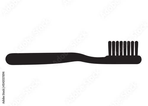 Toothbrush logo silhouette vector, Toothbrush logo icon, toothbrush silhouette vector illustration, simple black toothbrush silhouette logo vector on a white background.