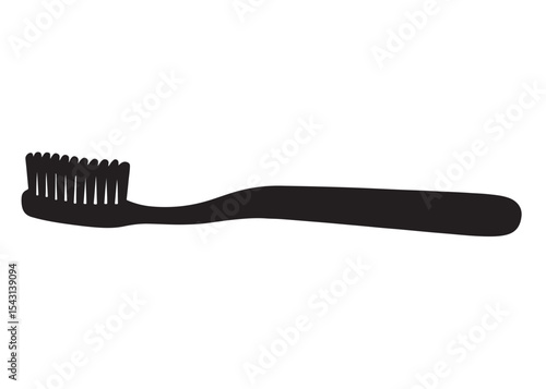 Toothbrush logo silhouette vector, Toothbrush logo icon, toothbrush silhouette vector illustration, simple black toothbrush silhouette logo vector on a white background.