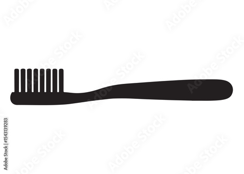 Toothbrush logo silhouette vector, Toothbrush logo icon, toothbrush silhouette vector illustration, simple black toothbrush silhouette logo vector on a white background.