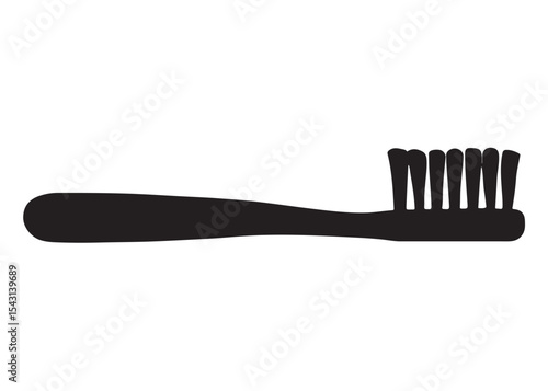 Toothbrush logo silhouette vector, Toothbrush logo icon, toothbrush silhouette vector illustration, simple black toothbrush silhouette logo vector on a white background.