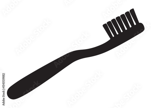 Toothbrush logo silhouette vector, Toothbrush logo icon, toothbrush silhouette vector illustration, simple black toothbrush silhouette logo vector on a white background.