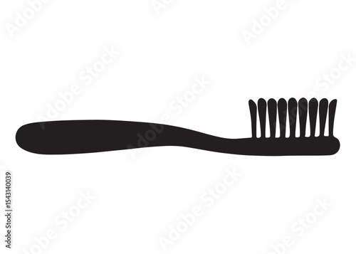 Toothbrush logo silhouette vector, Toothbrush logo icon, toothbrush silhouette vector illustration, simple black toothbrush silhouette logo vector on a white background.