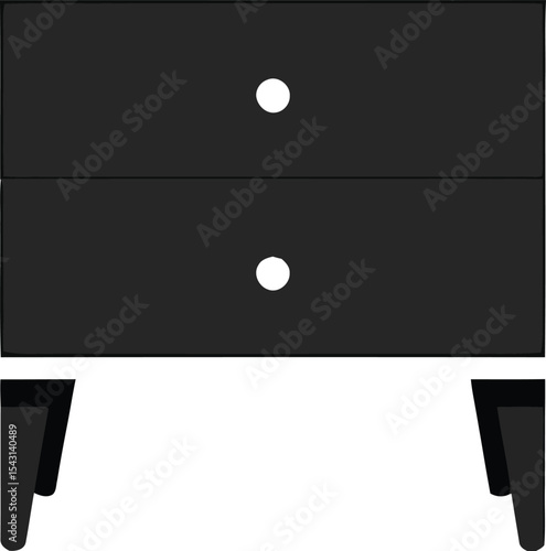 Modern two drawer nightstand with book