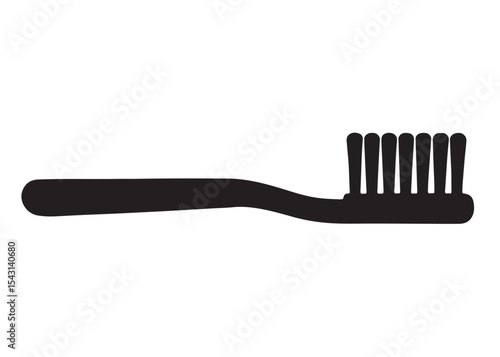 Toothbrush logo silhouette vector, Toothbrush logo icon, toothbrush silhouette vector illustration, simple black toothbrush silhouette logo vector on a white background.