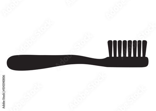 Toothbrush logo silhouette vector, Toothbrush logo icon, toothbrush silhouette vector illustration, simple black toothbrush silhouette logo vector on a white background.