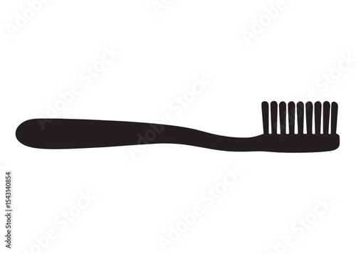 Toothbrush logo silhouette vector, Toothbrush logo icon, toothbrush silhouette vector illustration, simple black toothbrush silhouette logo vector on a white background.
