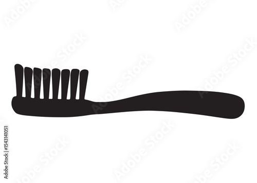 Toothbrush logo silhouette vector, Toothbrush logo icon, toothbrush silhouette vector illustration, simple black toothbrush silhouette logo vector on a white background.
