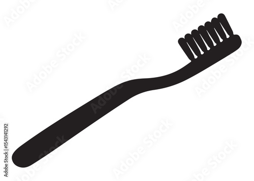 Toothbrush logo silhouette vector, Toothbrush logo icon, toothbrush silhouette vector illustration, simple black toothbrush silhouette logo vector on a white background.