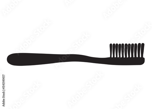 Toothbrush logo silhouette vector, Toothbrush logo icon, toothbrush silhouette vector illustration, simple black toothbrush silhouette logo vector on a white background.