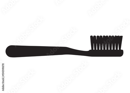 Toothbrush logo silhouette vector, Toothbrush logo icon, toothbrush silhouette vector illustration, simple black toothbrush silhouette logo vector on a white background.