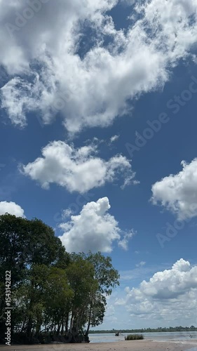 Timelapse blue sky with clouds Stock Video