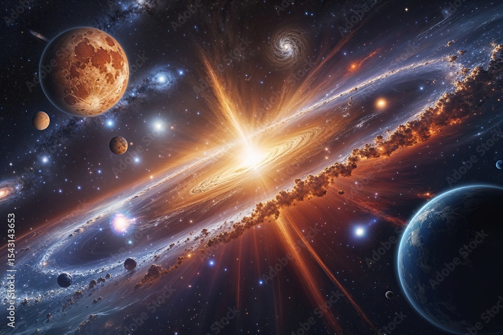 Obraz premium Big Bang Insights Understanding the Origins and Expansion of the Universe
