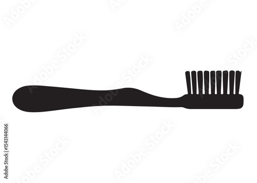 Toothbrush logo silhouette vector, Toothbrush logo icon, toothbrush silhouette vector illustration, simple black toothbrush silhouette logo vector on a white background.