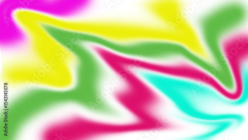 Colorful Abstract Fluid Swirl in Pink, Yellow, Green, and Cyan on White Background