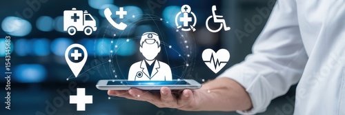 Digital health information displayed on a tablet.