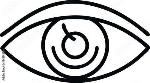 Vector Illustration of a Human Eye, Simple Line Art Design, EPS8