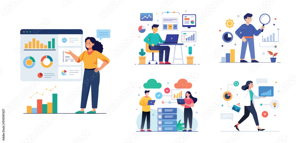 business team analytics and monitoring report concept and flat vector illustration design data analytics research for business finance business team analytics and monitoring report concept and flat vector illustration design data analytics research for business finance