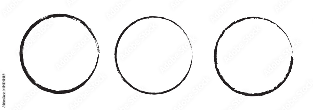 Black brush circle. Round stamp vector isolated on background Black brush circle. Round stamp vector isolated on background