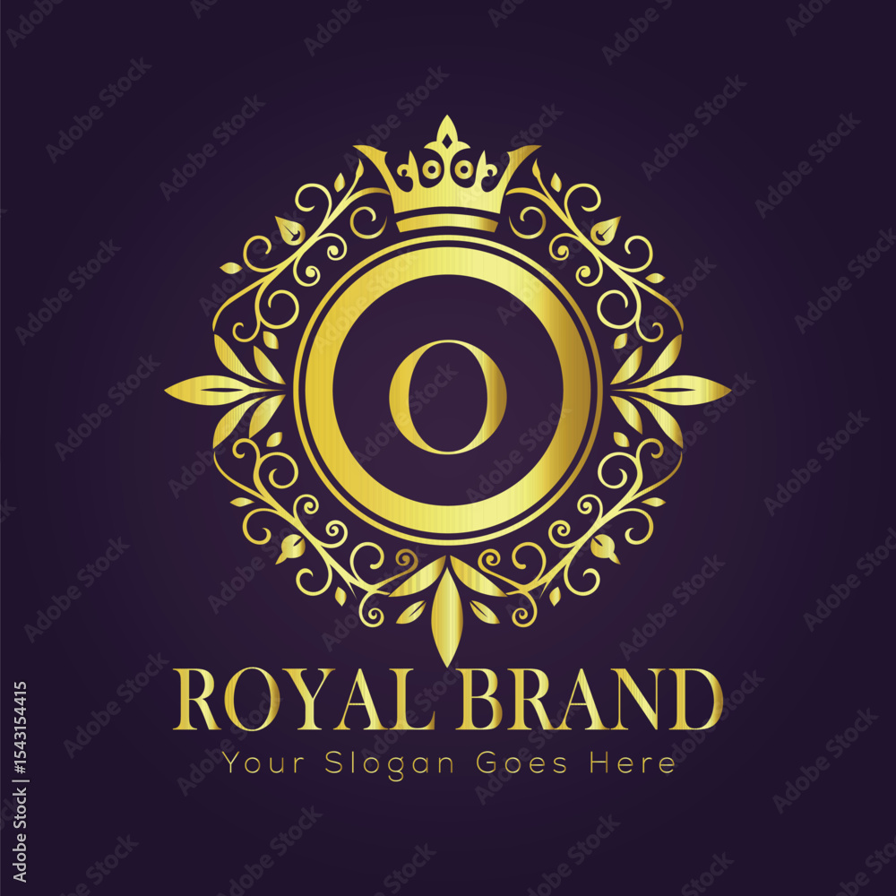 Fototapeta premium Letter luxury gold logo concept
