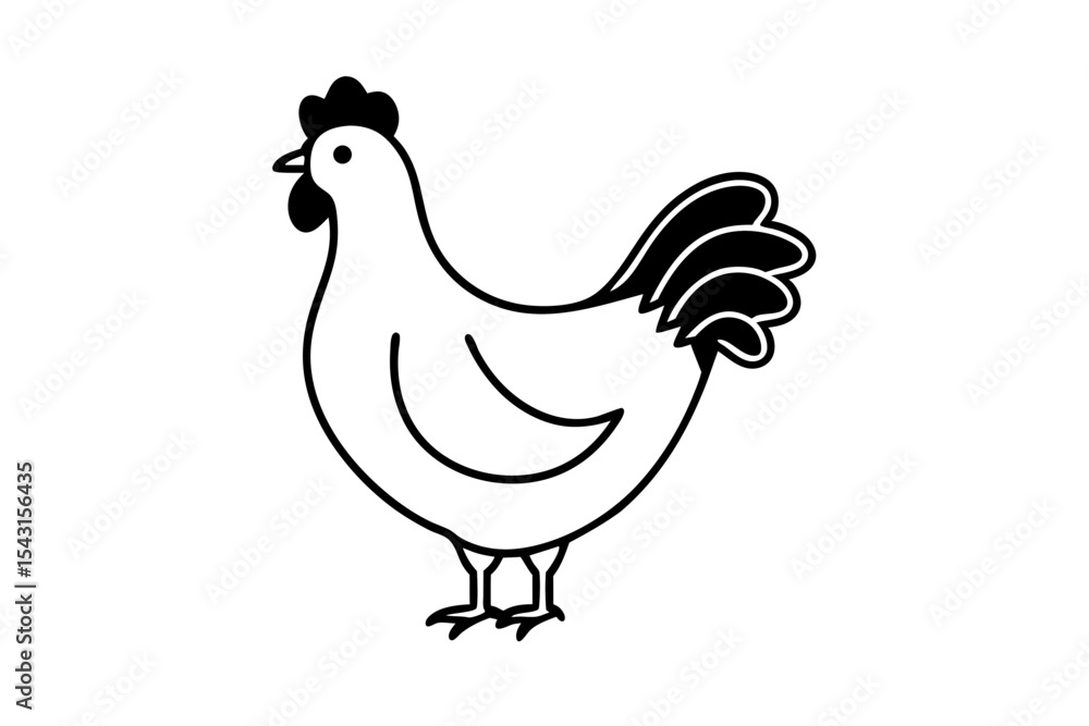Chicken vector silhouette illustration isolated on white background Chicken vector silhouette illustration isolated on white background