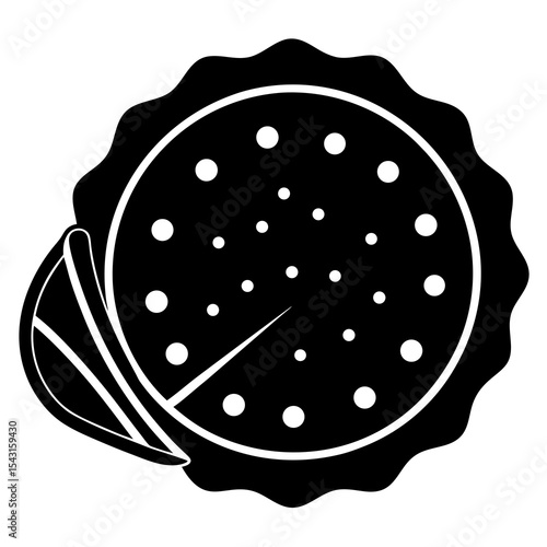 Chapati vector silhouette illustration isolated on white background