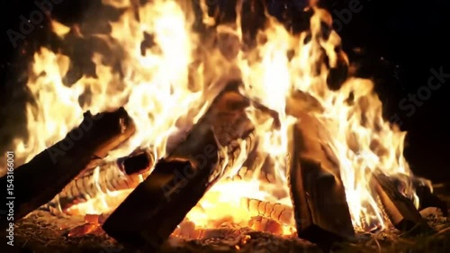 Relaxing campfire ambiance video for sleep and meditation with crackling fire sounds and burning logs